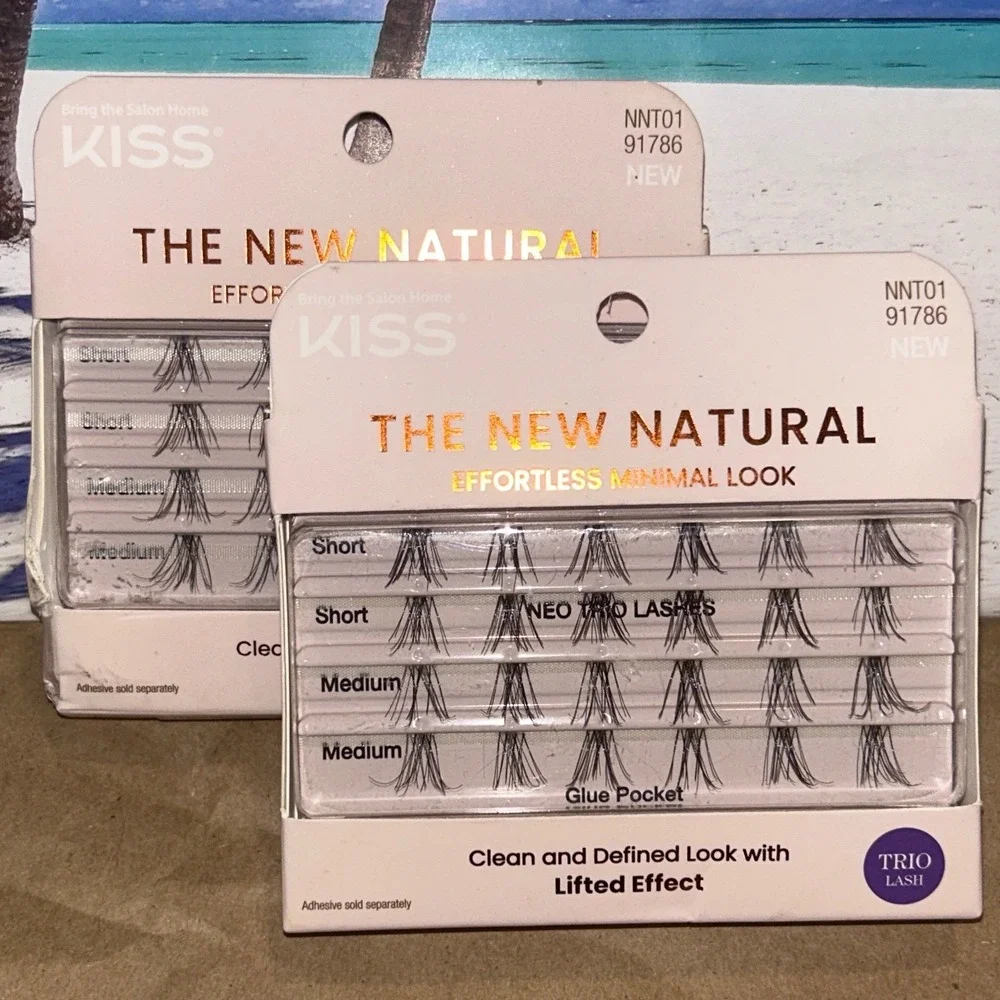 KISS The New‎ Natural Neo Trio Lashes NNT01 91786 Short Medium 2 Packs New